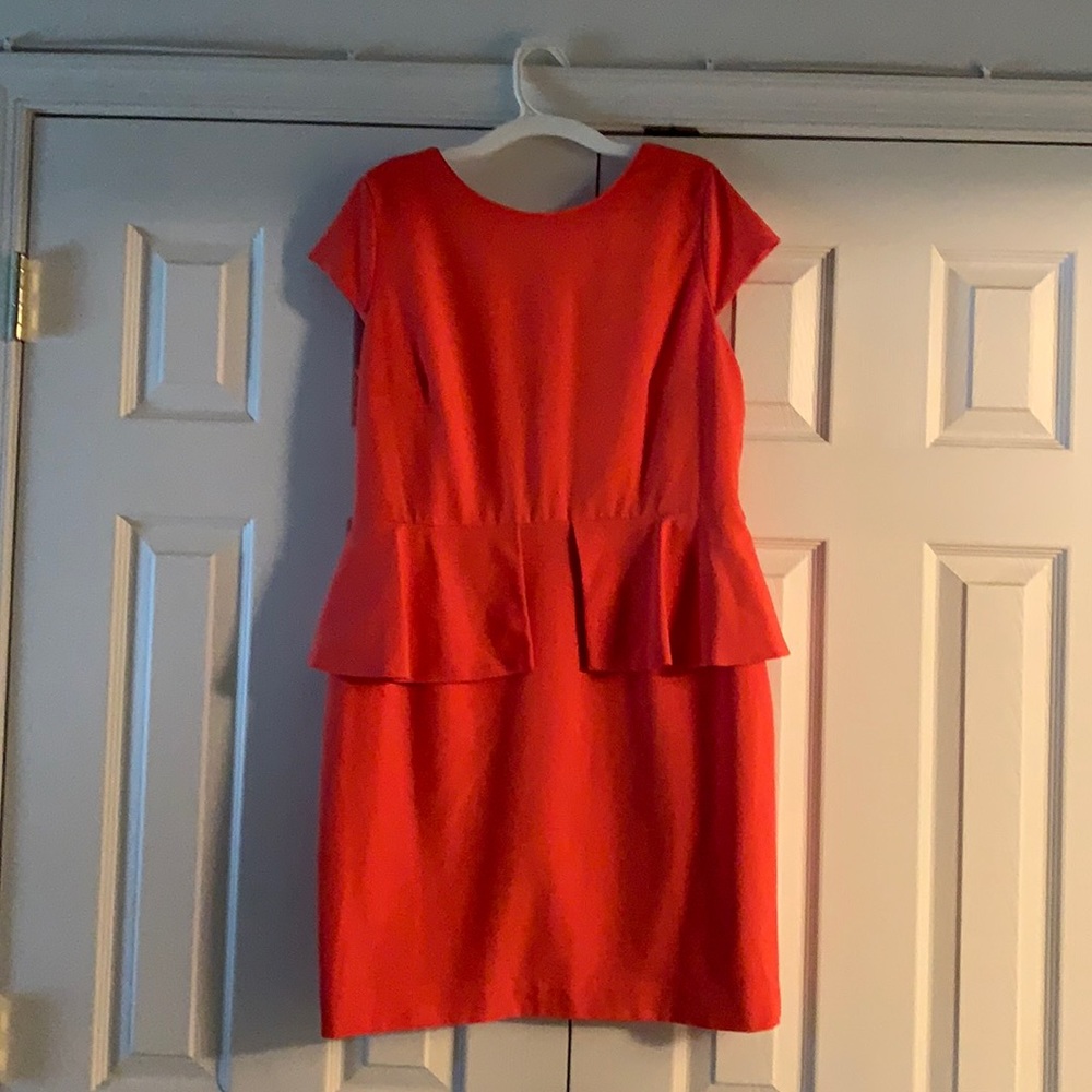 Coral business knee length dress